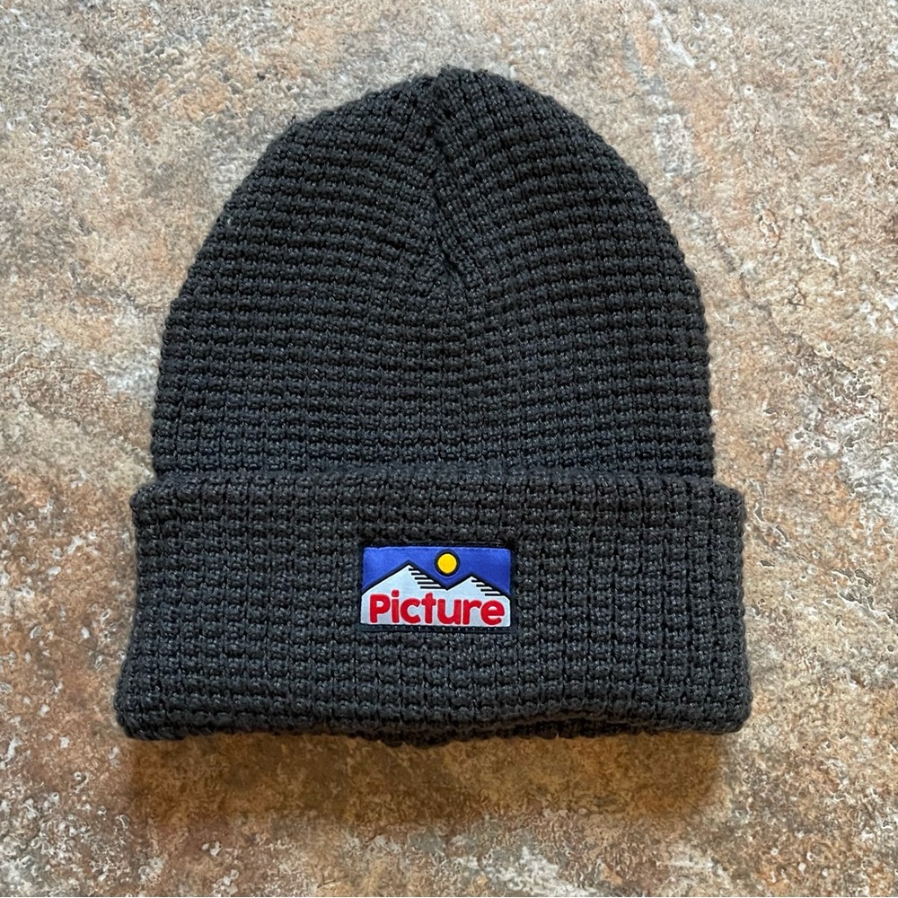Picture Brand Kuldo Waffle Knit Beanie in Charcoal